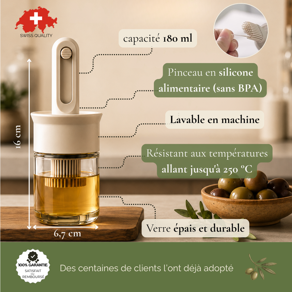 Distributeur d'huile avec pinceau de précision